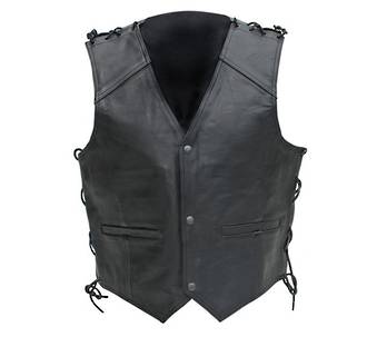 NEO leather dome black vest